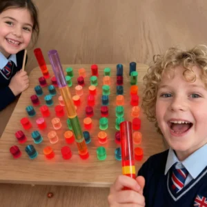 Sensory LED peg board used as a calming activity for kids with ADHD or sensory needs