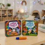 MoniBabu mess free coloring book set — 2 reusable water reveal books with a water pen