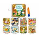 MoniBabu mess free coloring book set — 2 reusable water reveal books with a water pen