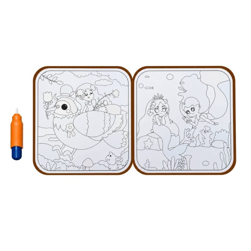 Mess free water coloring book mermaid kingdom and fairy tale pages ready to paint