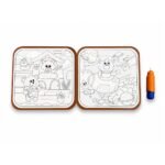 Mess free water coloring book faded space and flower house pages ready to paint