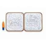 Reusable water reveal coloring book music party and city bus pages
